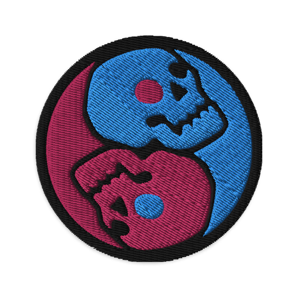 YIN YANG SKULLS | embroidered patch