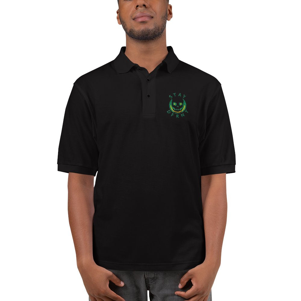 STAY DFRNT SKULL | black | embroidered polo