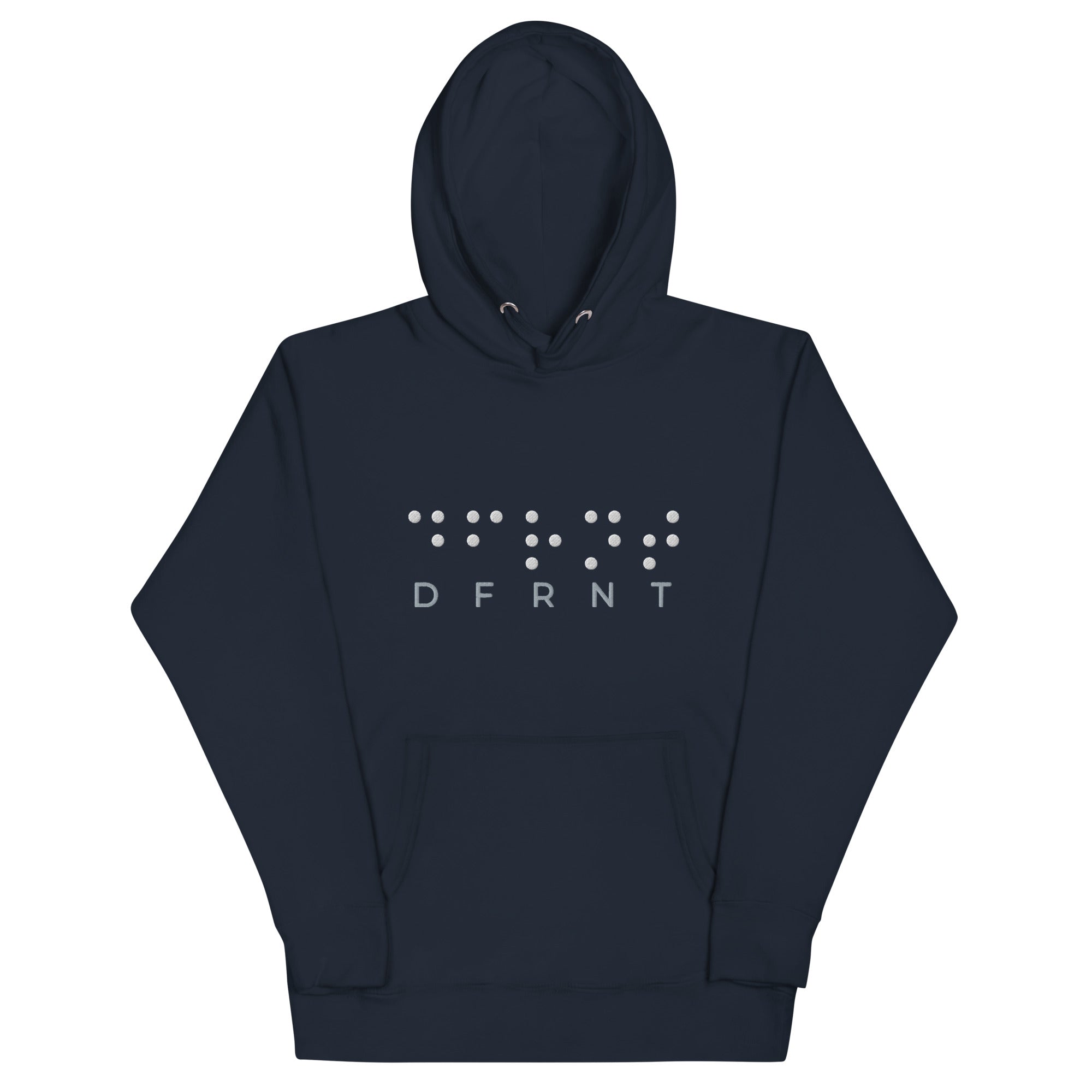 DFRNT BRAILLE | embroidered slim hoodie